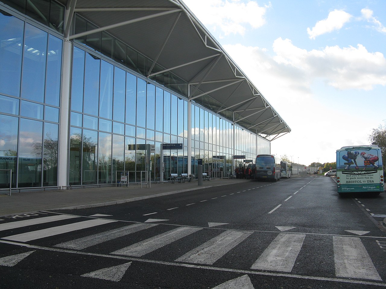 Bristol Airport terminal approach road
