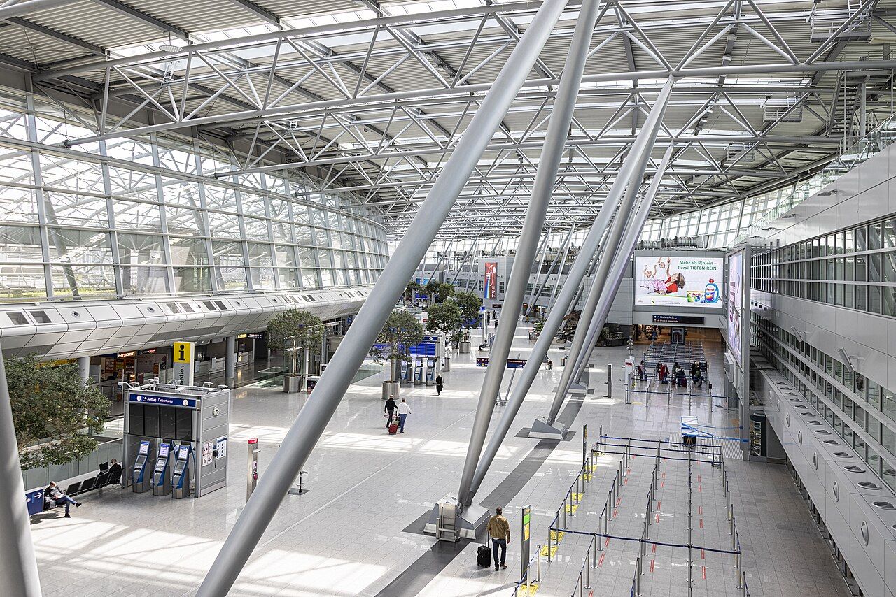 Departure hall at Dusseldorf Airport