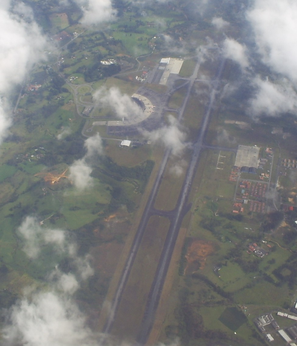 Aerial view of Medellin Jose Maria Cordova International Airport in Rionegro