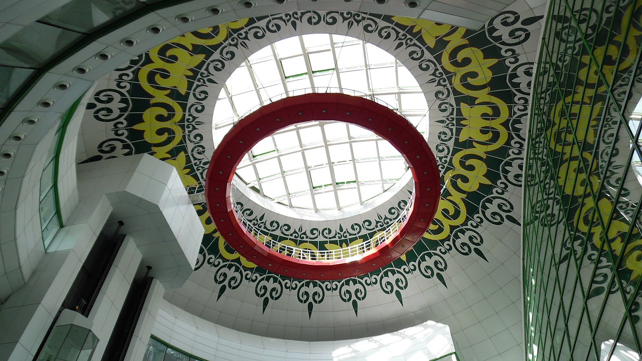 Domed ceiling inside Astana Nursultan Nazarbayev International Airport