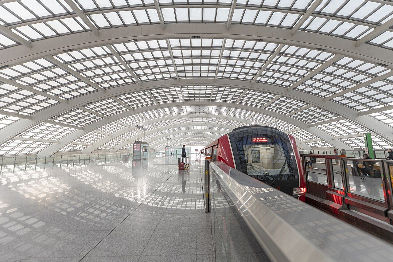 Airport Express train inside Terminal 3 at Beijing Capital International Airport