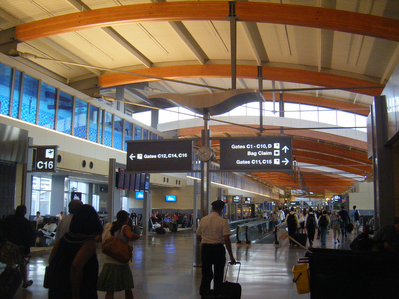 Wooden arches of Terminal 2 at Raleigh Durham International Airport